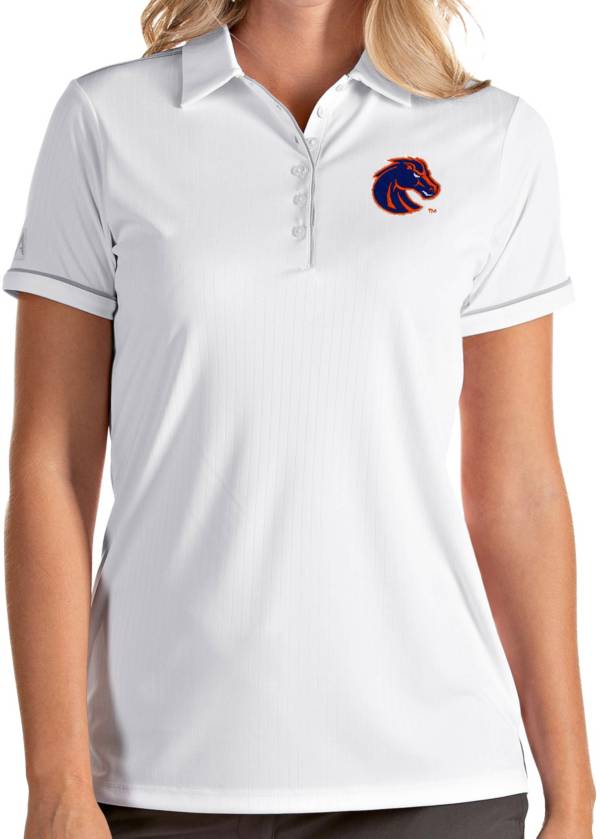 Antigua Women's Boise State Broncos Salute Performance White Polo