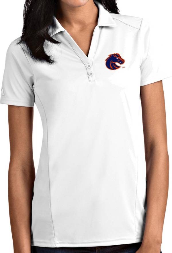 Antigua Women's Boise State Broncos Tribute Performance White Polo