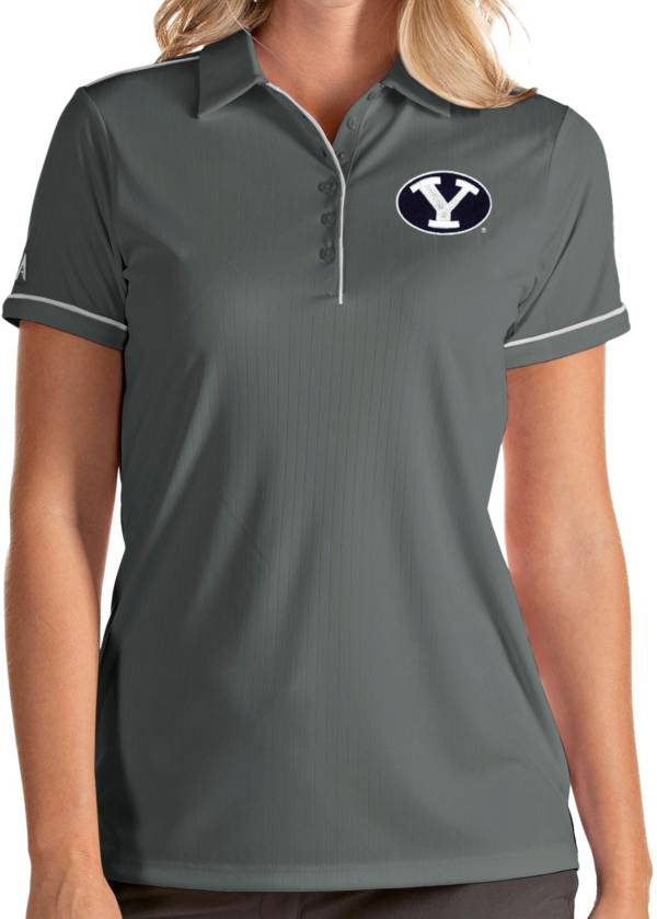 Antigua Women's BYU Cougars Grey Salute Performance Polo