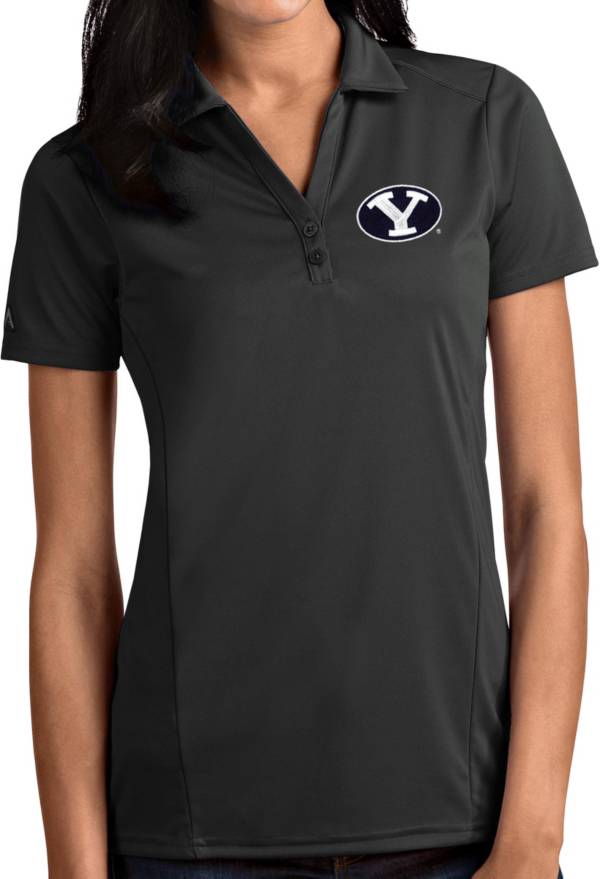 Antigua Women's BYU Cougars Grey Tribute Performance Polo