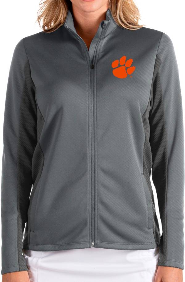 Antigua Women's Clemson Tigers Grey Passage Full-Zip Jacket