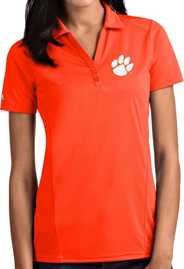 Antigua Women's Clemson Tigers Orange Tribute Performance Polo