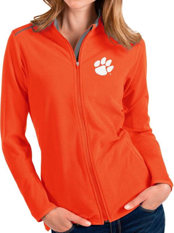 Antigua Women's Clemson Tigers Orange Glacier Full-Zip Jacket