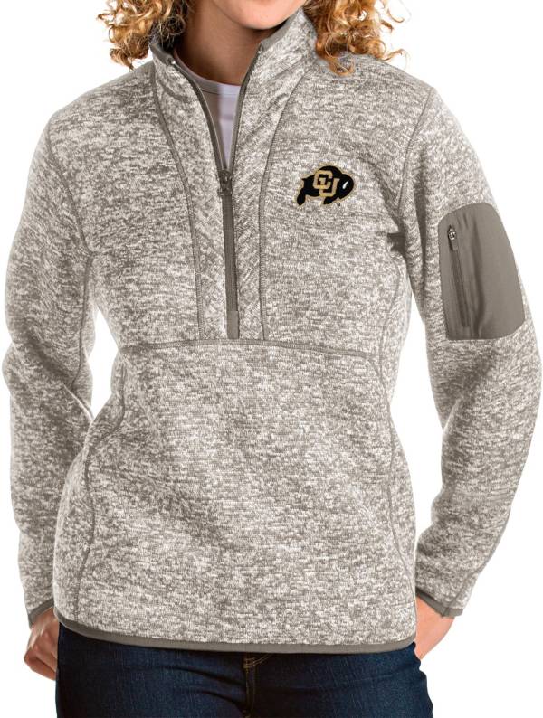 Antigua Women's Colorado Buffaloes Oatmeal Fortune Pullover Jacket