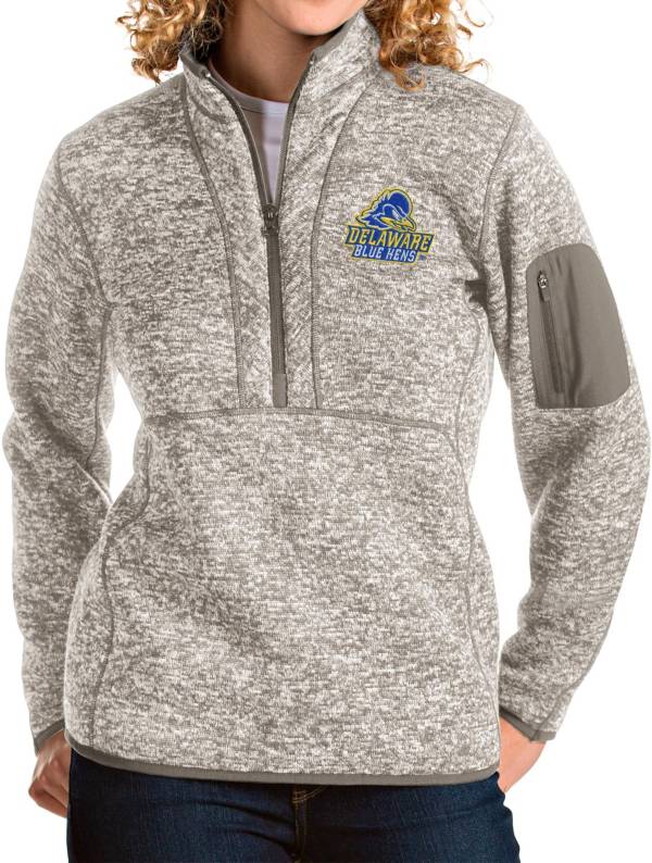 Antigua Women's Delaware Fightin' Blue Hens Oatmeal Fortune Pullover Jacket product image