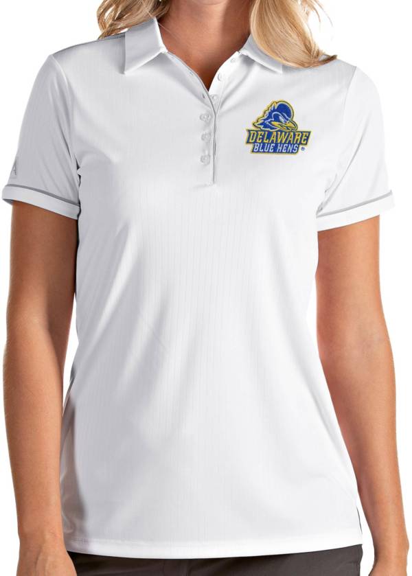 Antigua Women's Delaware Fightin' Blue Hens Salute Performance White Polo