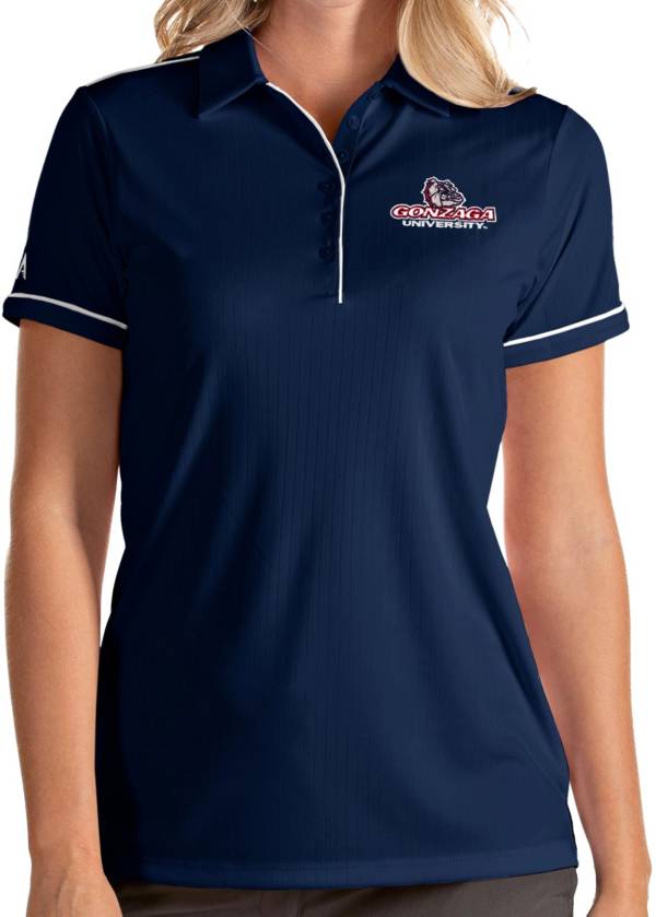 Antigua Women's Gonzaga Bulldogs Blue Salute Performance Polo