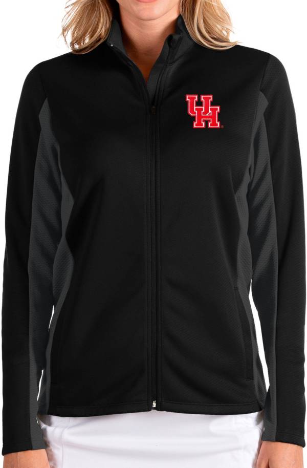 Antigua Women's Houston Cougars Passage Full-Zip Black Jacket