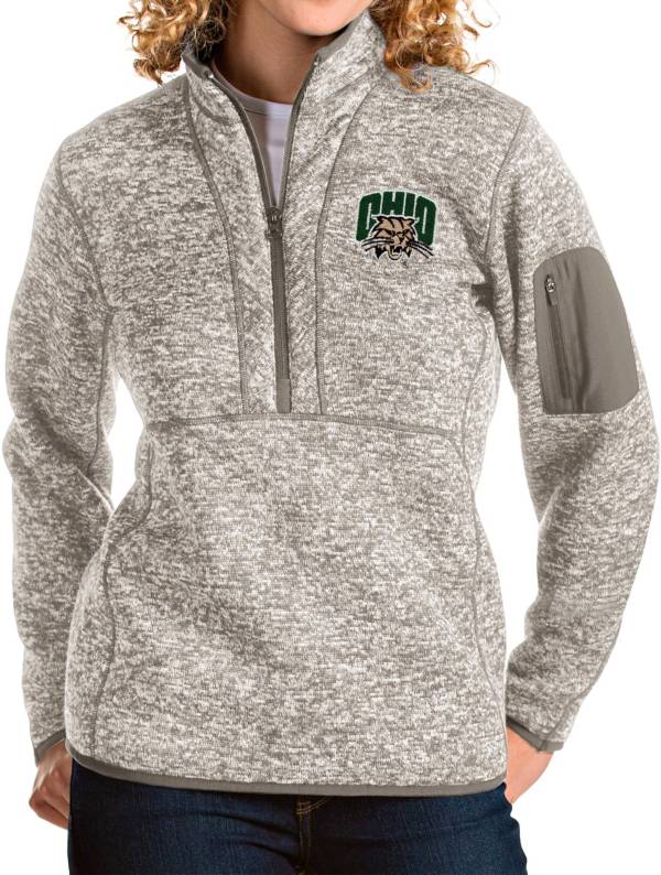 Antigua Women's Ohio Bobcats Oatmeal Fortune Pullover Jacket