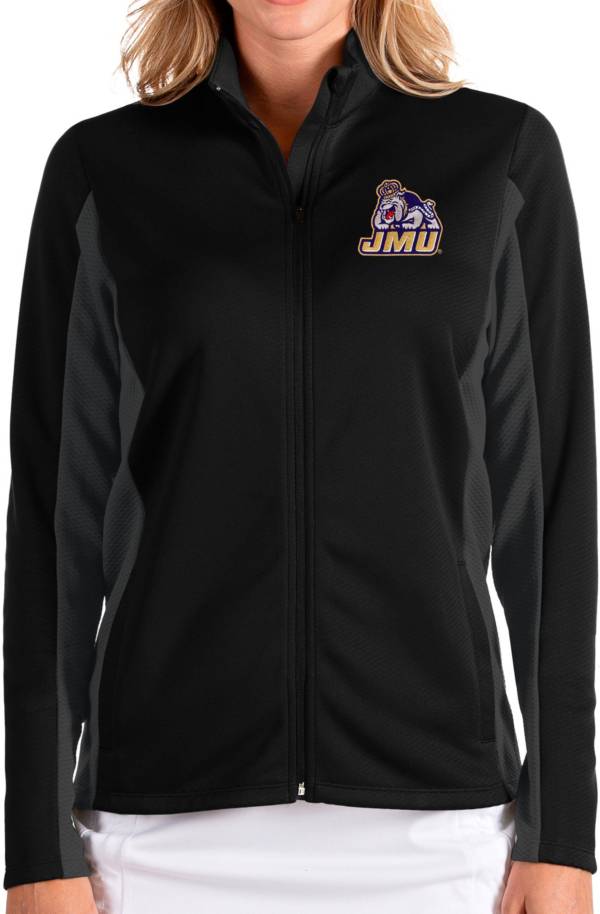 Antigua Women's James Madison Dukes Passage Full-Zip Black Jacket
