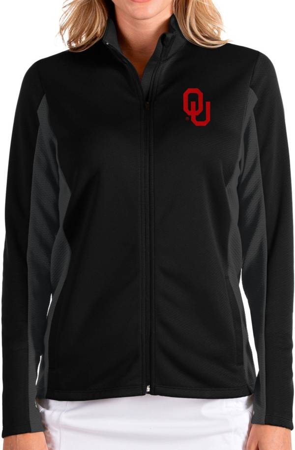 Antigua Women's Oklahoma Sooners Passage Full-Zip Black Jacket