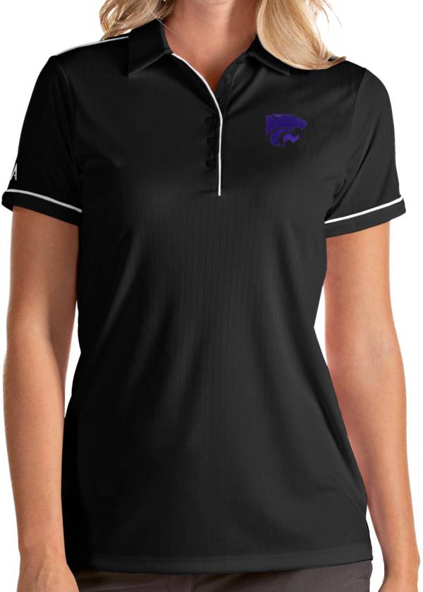 Antigua Women's Kansas State Wildcats Salute Performance Black Polo