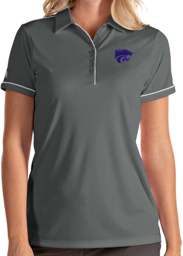 Antigua Women's Kansas State Wildcats Grey Salute Performance Polo