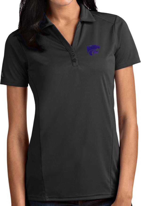 Antigua Women's Kansas State Wildcats Grey Tribute Performance Polo