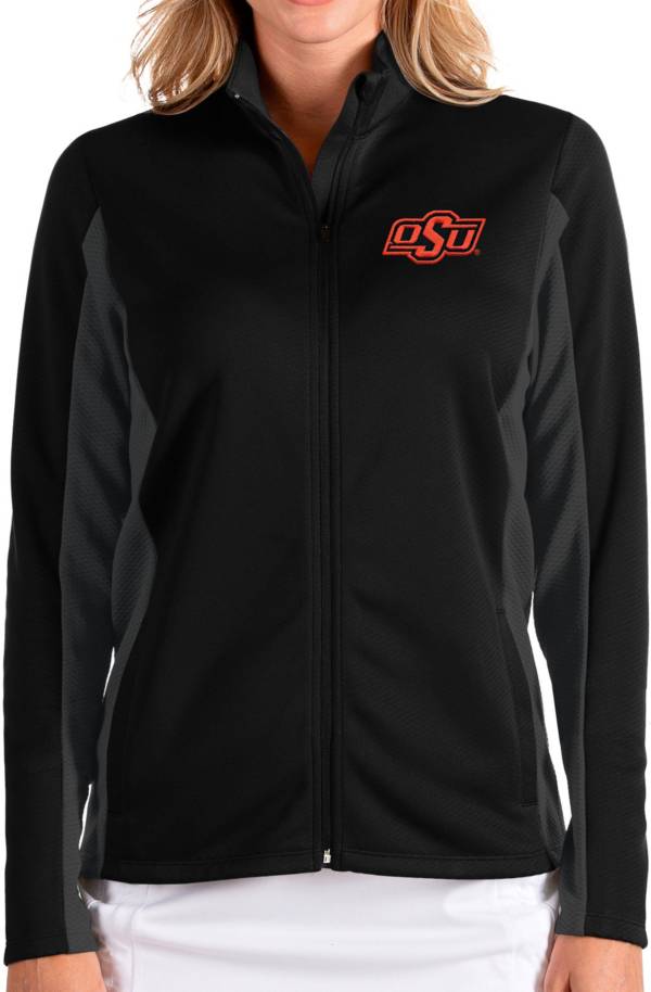 Antigua Women's Oklahoma State Cowboys Passage Full-Zip Black Jacket