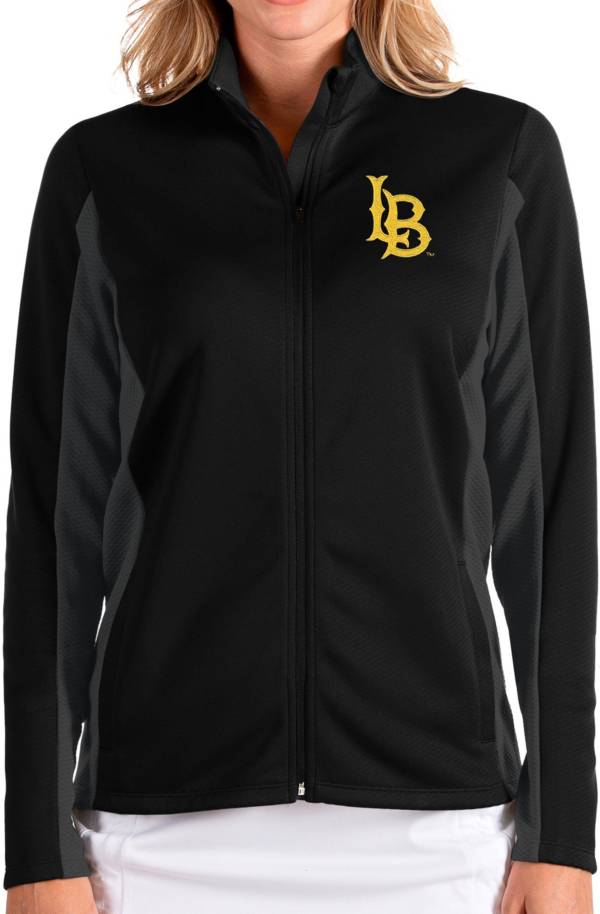Antigua Women's Long Beach State 49ers Passage Full-Zip Black Jacket