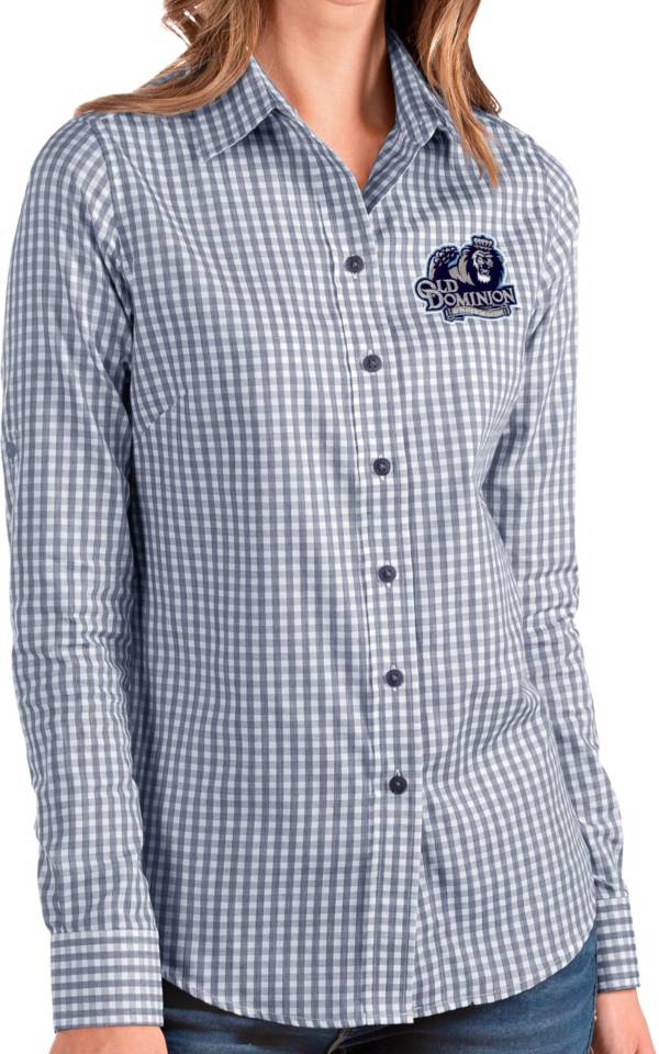 Antigua Women's Old Dominion Monarchs Blue Structure Button Down Long Sleeve Shirt