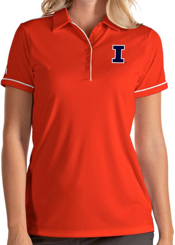 Antigua Women's Illinois Fighting Illini Orange Salute Performance Polo