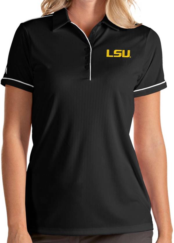 Antigua Women's LSU Tigers Salute Performance Black Polo