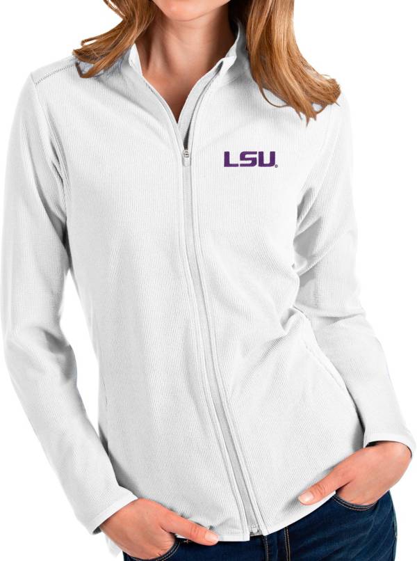 Antigua Women's LSU Tigers Glacier Full-Zip White Jacket