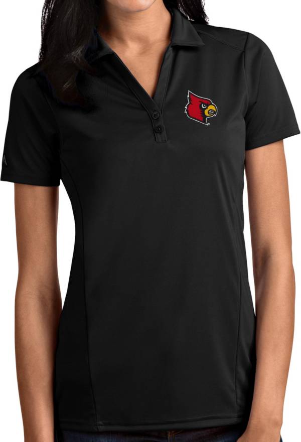 Antigua Women's Louisville Cardinals Tribute Performance Black Polo