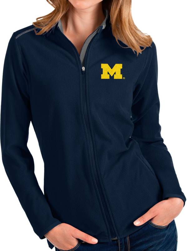 Antigua Women's Michigan Wolverines Blue Glacier Full-Zip Jacket