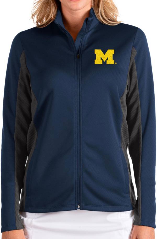 Antigua Women's Michigan Wolverines Blue Passage Full-Zip Jacket