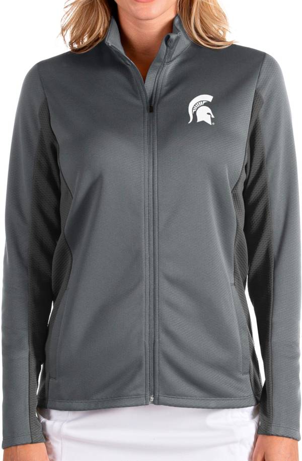 Antigua Women's Michigan State Spartans Grey Passage Full-Zip Jacket