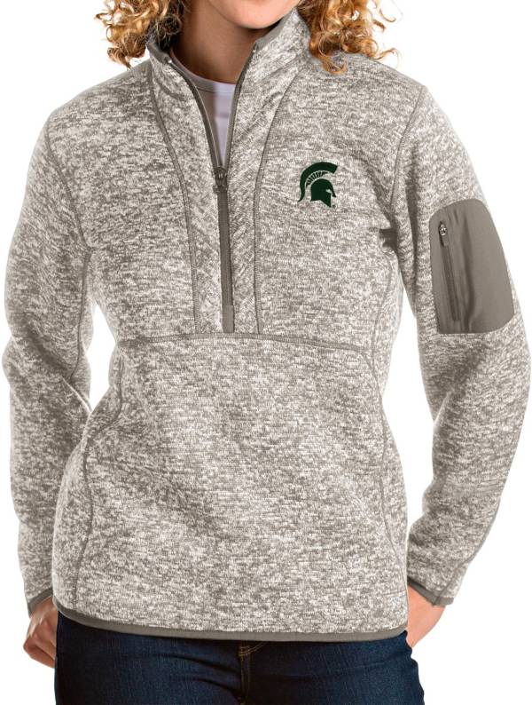 Antigua Women's Michigan State Spartans Oatmeal Fortune Pullover Jacket product image