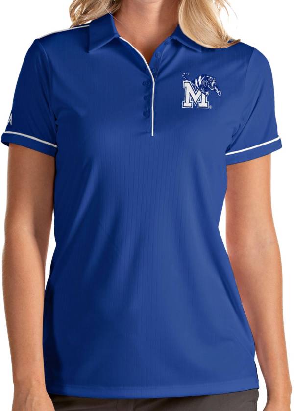 Antigua Women's Memphis Tigers Blue Salute Performance Polo