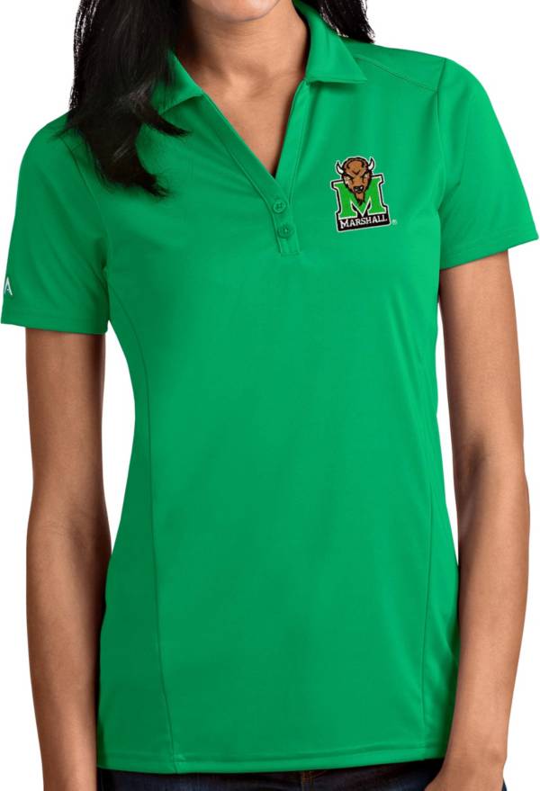 Antigua Women's Marshall Thundering Herd Green Tribute Performance Polo