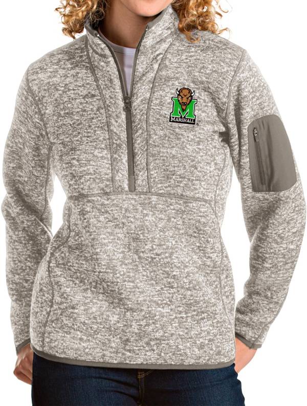 Antigua Women's Marshall Thundering Herd Oatmeal Fortune Pullover Jacket product image