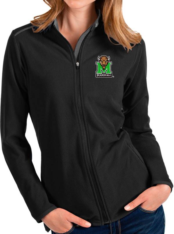 Antigua Women's Marshall Thundering Herd Glacier Full-Zip Black Jacket