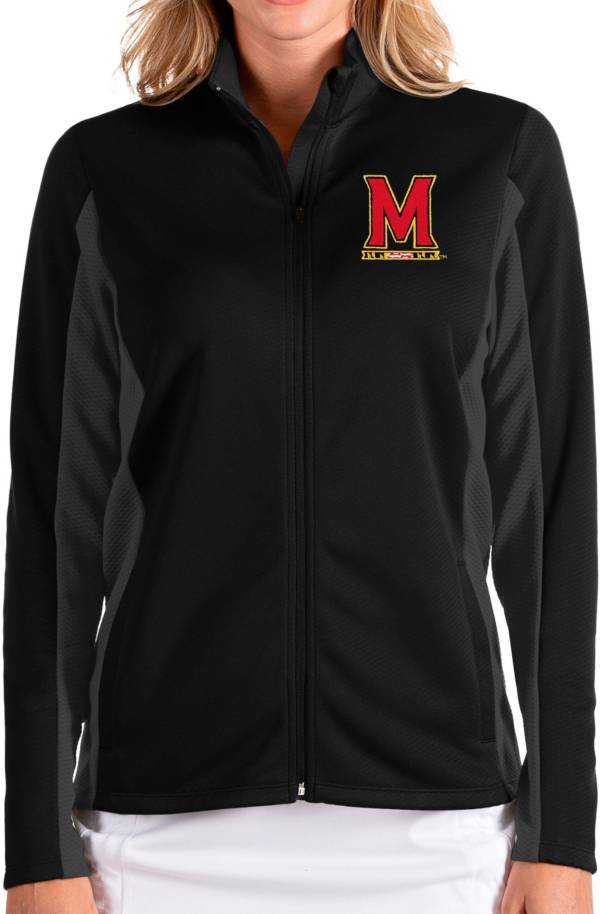 Antigua Women's Maryland Terrapins Passage Full-Zip Black Jacket