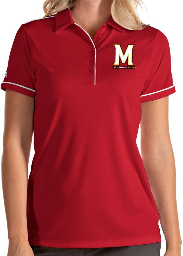 Antigua Women's Maryland Terrapins Red Salute Performance Polo