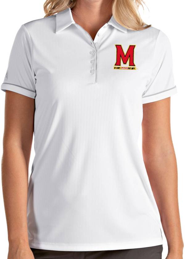 Antigua Women's Maryland Terrapins Salute Performance White Polo