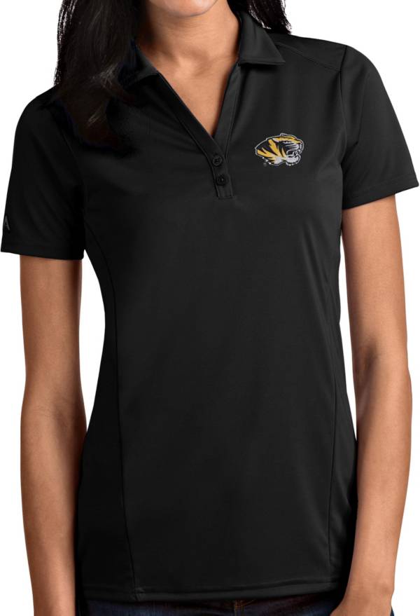 Antigua Women's Missouri Tigers Tribute Performance Black Polo