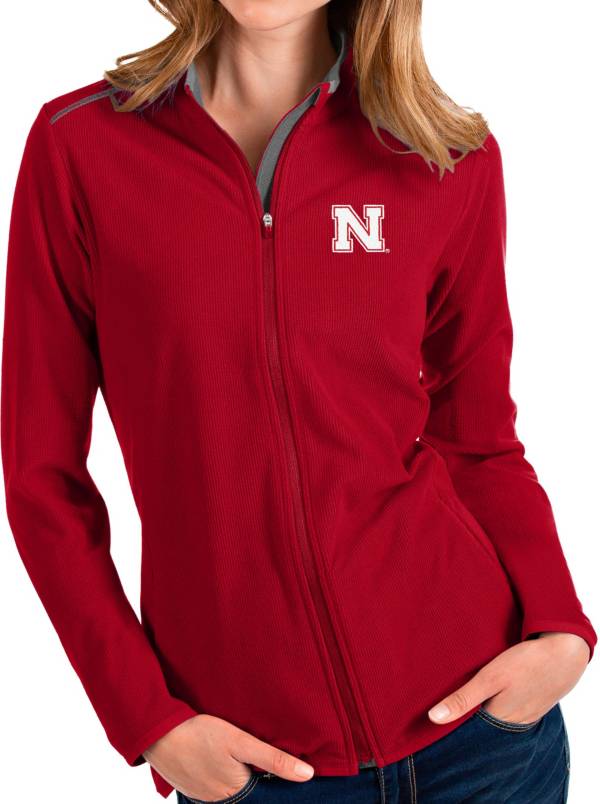 Antigua Women's Nebraska Cornhuskers Scarlet Glacier Full-Zip Jacket