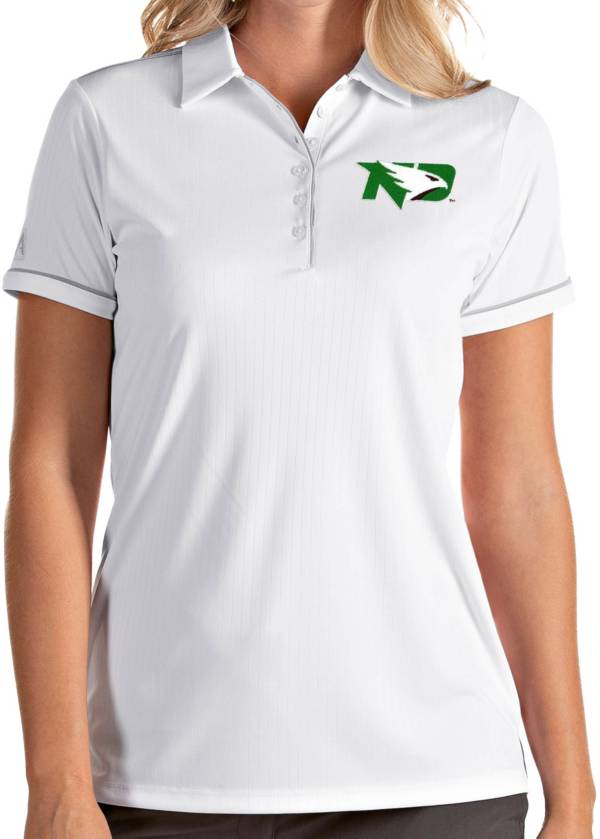 Antigua Women's North Dakota Fighting Hawks Salute Performance White Polo