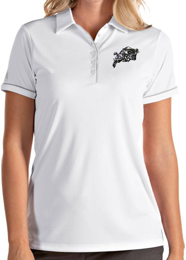 Antigua Women's Navy Midshipmen Salute Performance White Polo