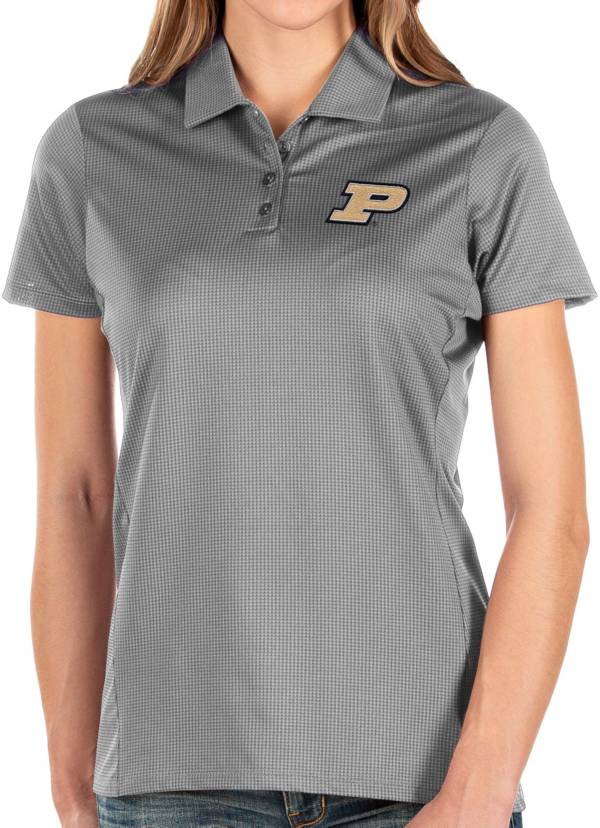 Antigua Women's Purdue Boilermakers Grey Balance Polo