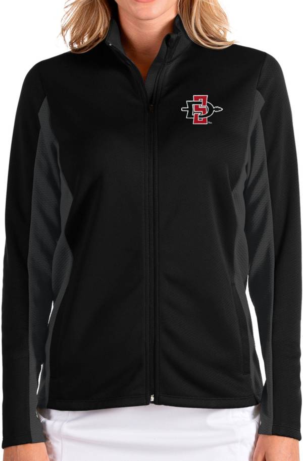 Antigua Women's San Diego State Aztecs Passage Full-Zip Black Jacket