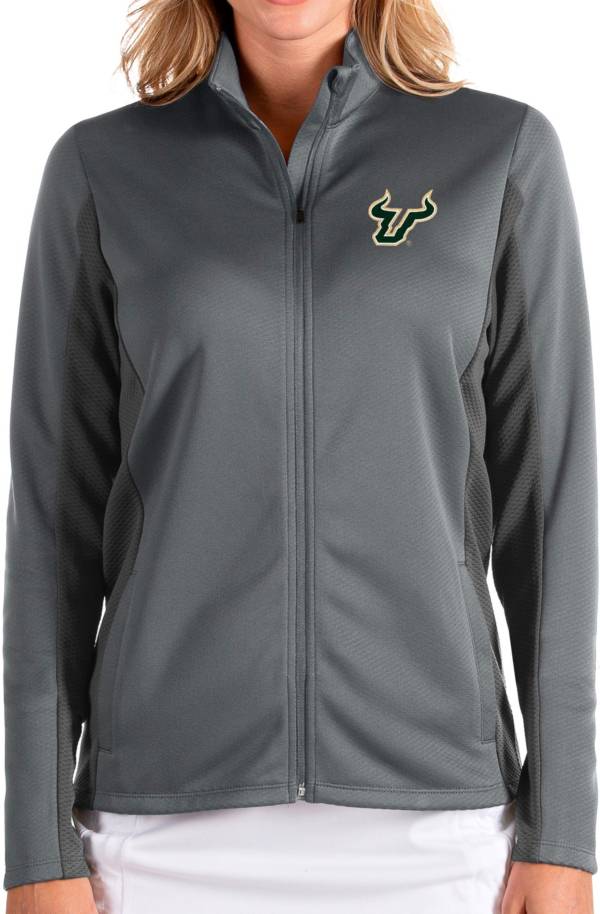 Antigua Women's South Florida Bulls Grey Passage Full-Zip Jacket