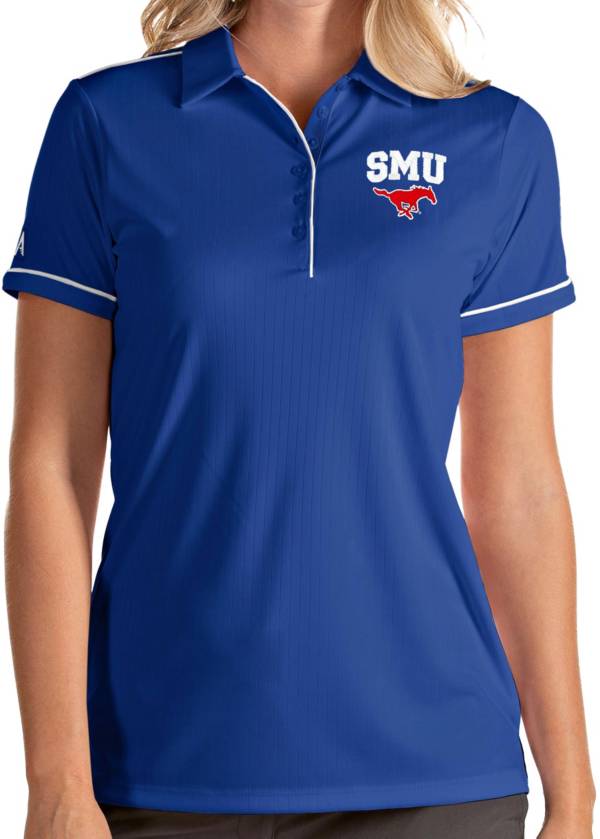 Antigua Women's Southern Methodist Mustangs Blue Salute Performance Polo