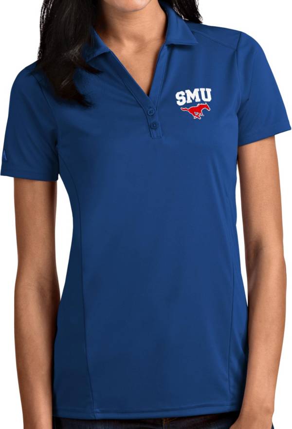 Antigua Women's Southern Methodist Mustangs Blue Tribute Performance Polo