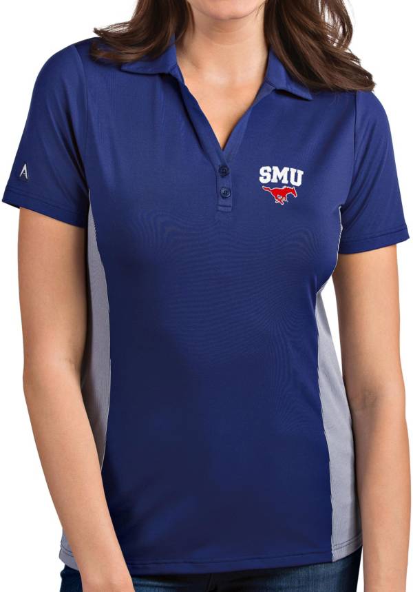 Antigua Women's Southern Methodist Mustangs Blue Venture Polo