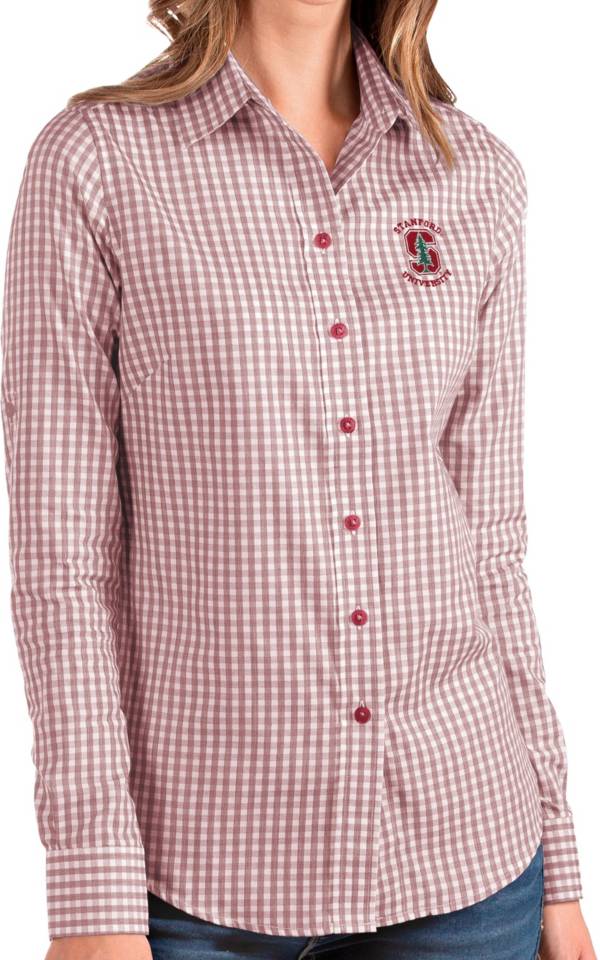 Antigua Women's Stanford Cardinal Cardinal Structure Button Down Long Sleeve Shirt