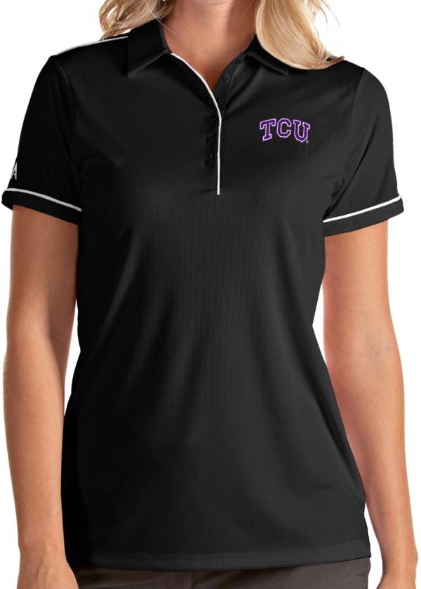 Antigua Women's TCU Horned Frogs Salute Performance Black Polo product image