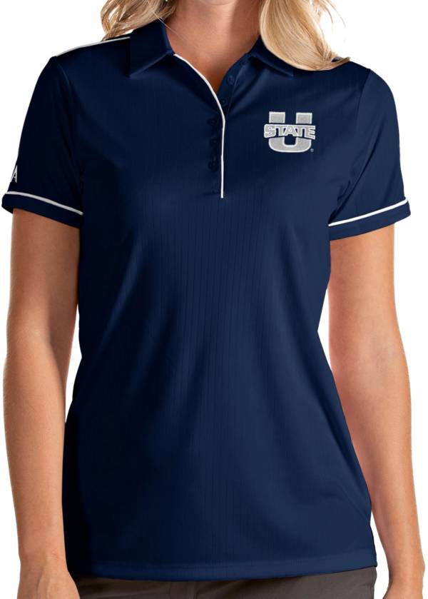 Antigua Women's Utah State Aggies Blue Salute Performance Polo