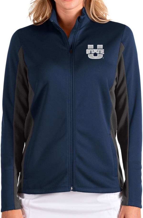 Antigua Women's Utah State Aggies Blue Passage Full-Zip Jacket